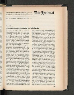 Historische Quellenforschung zur Volkskunde