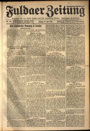 Ausgabe vom Freitag, den 13. Juli 1928.