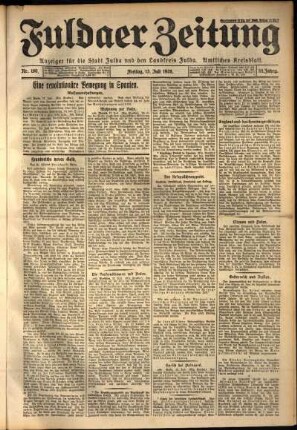 Ausgabe vom Freitag, den 13. Juli 1928.