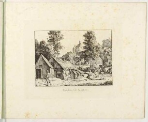 Buchholz (ab 1945 Annaberg-Buchholz) mit der St. Katharinenkirche; Blatt 8 aus Zehn Ansichten merkwürdiger Gegenden in Sachsen von Ludwig Richter