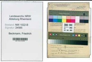 Entnazifizierung Friedrich Beckmann , geb. 03.09.1886 (Bueroangestellter)