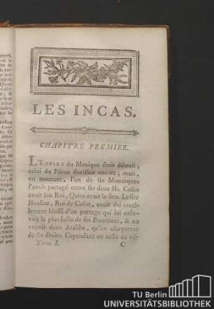 Les Incas. Chapitre premier.