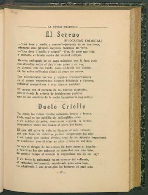 El Sereno : (Evocación colonial)