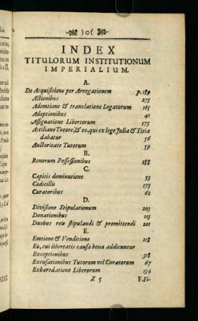 z5r-z7r, Index Titulorum Institutionum Imperialium