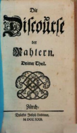 Die Discourse der Mahlern. 3. 1722