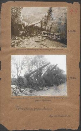 Erbeutete ital. Batterie auf der Vormarschstraße nach Cividale