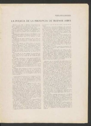 La policía de la Provincia de Buenos Aires