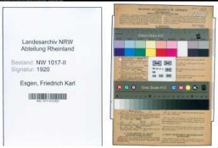 Entnazifizierung Friedrich Karl Esgen , geb. 24.03.1922 (Kaufmaennischer Angestellter)