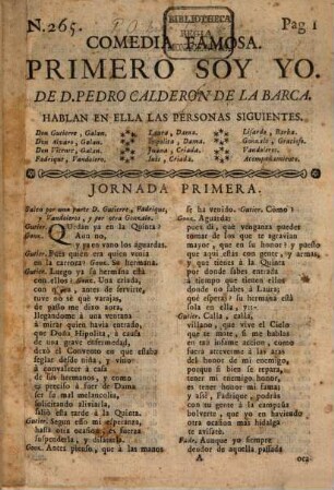 Primero soy yo : Comedia famosa