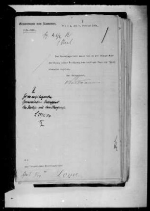 Benennung von Beisitzern und Hilfsbeisitzern durch das Kaiserliche Bezirksgericht für das Schutzgebiet Togo für Kaiserliche Obergericht von Kamerun und Togo in Buea/Kamerun
