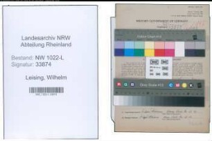 Entnazifizierung Wilhelm Leising , geb. 09.11.1891 (Werkmeister)