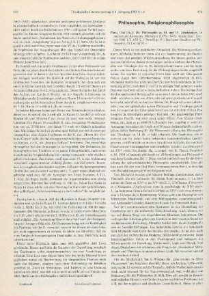 456-459 [Rezension] Die Philosophie im 14. und 15. Jahrhundert