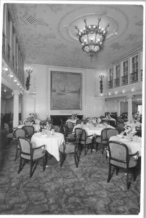 Passagierschiff : Passagierschiff. Speisesaal (Ausstattung Deutsche Werkstätten AG Hellerau)