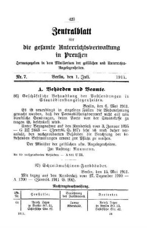 Schreibmaschinen-Farbbänder : [A. Behörden und Beamte]