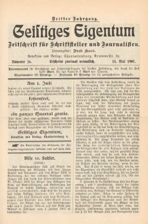 Nummer 16 (15. Mai 1907)