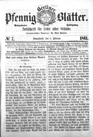 No. 7, Sonnabend, den 9. Februar