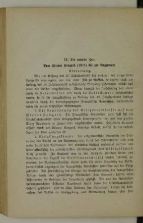 II. Die neueste Zeit. Vom Wiener Kongreß (1815) bis zur Gegenwart