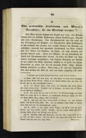 ¬Eine¬ grammatische Zergliederung nach Wurst's Sprachlehre, für eine Oberklasse berechnet