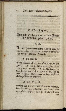 Sechstes Kapitel. Von den Erscheinungen bei den blinden und fliessenden Hämorrhoiden.