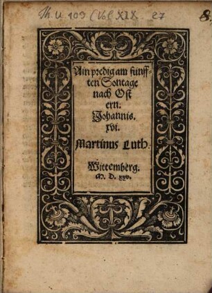 Ain predig am fünfften Sontage nach Ostern : Johannis. xvi.