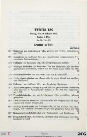 Zweiter Tag, Freitag, den 22. Februar 1935, Beginn 3 Uhr (Nr. 174-416)