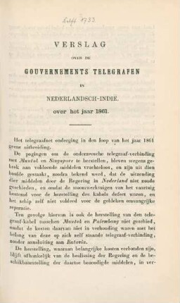 Verslag ... over het jaar 1861