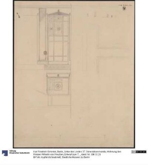 Berlin, Unter den Linden 37. Generalkommando, Wohnung des Prinzen Wilhelm von Preußen, Entwurf zum Treppenhaus