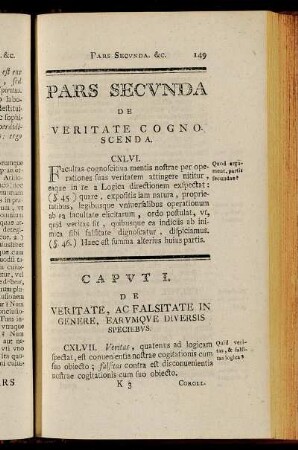 Pars Secunda De Veritate Cognoscenda.