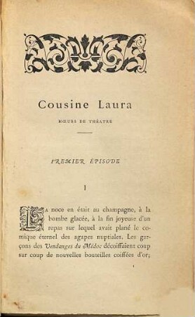 Cousine Laura : Mœurs de théâtre