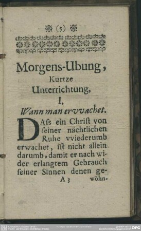 Morgens-Ubung