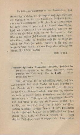 699-702 [Rezension] Dankó, J., Johannes Sylvester Pannonius (Erdösi)