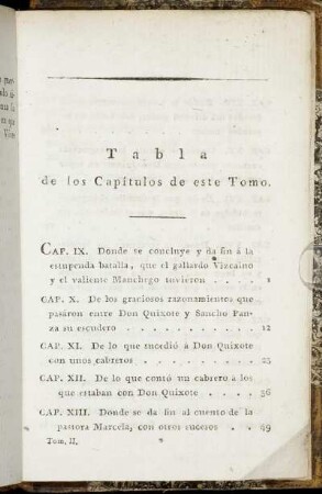 Tabla de los Capitulos de este Tomo