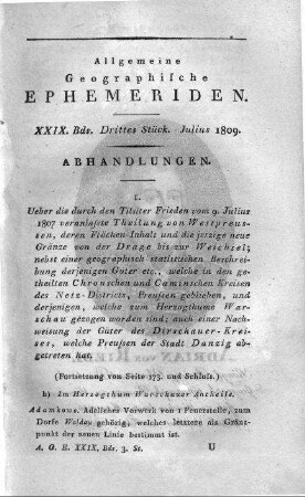 Drittes Stück Julius 1809