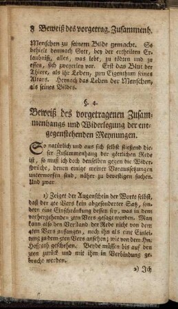 §. 4. Beweiß des vorgetragenen Zusammenhangs und Widerlegung der entgegenstehenden Meynungen.