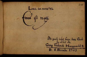 Harpprecht, Georg Friedrich. o. O., 08.12.1703.