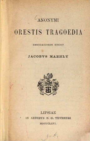 Anonymi Orestis Tragoedia