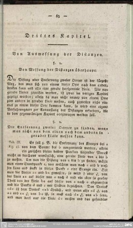 Drittes Kapitel. Von Ausmessung der Distanzen