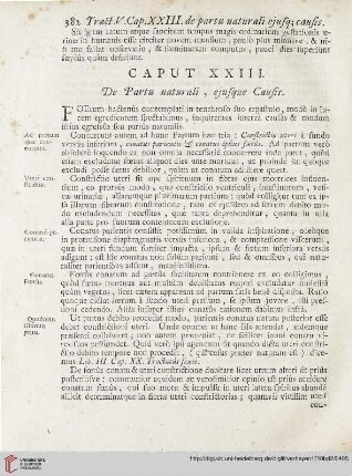 Caput XXIII: De Partu naturali, ejusque Causis