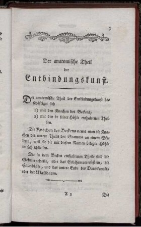 Der anatomische Theil der Entbindungskunst.
