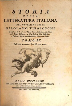 Storia Della Letteratura Italiana, Tomo IV.. Dall' anno MCLXXXIII. fino all' anno MCCC.
