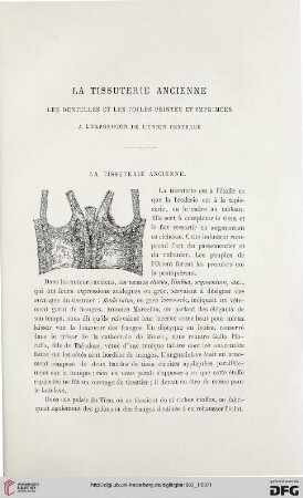 2. Pér. 27.1883: La tissuterie ancienne : les dentelles et les toiles peintes et imprimées à l'exposition de l'Union Centrale