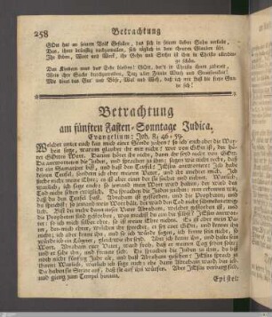 Betrachtung am fünften Fasten-Sonntage Judica.