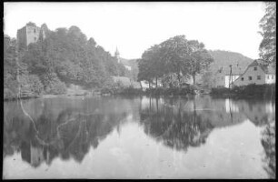 Tharandt. Ruine, Kirche und Schlossteich