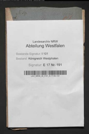 Verpachtung der Ökonomie zu Lippspringe, zum Domkapitel Paderborn gehörig
