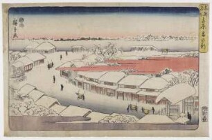 Verschneiter Morgen im Yoshiwara, aus: "Berühmte Orte Japans"