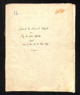 Brief (Reisebericht) von Ferdinand Krauss