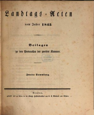 Landtags-Acten. 3. Abtheilung, Die Protocolle der 2. Kammer. Beilagen zu den Protocollen der 2. Kammer. 1842/43, Bd. 2