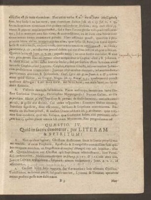 Quaestio IV. Quid in sacris denotetur, per Literam & Spiritum?