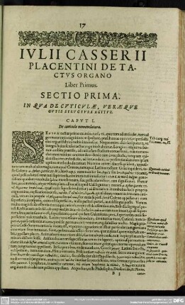 De Tactus Organa Liber Primus