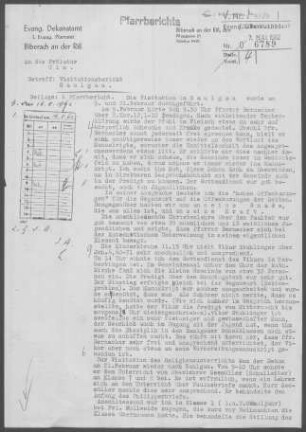 Saulgau-Mengen mit Herbertingen u.a. Nebenorten: Visitationsbericht mit Pfarrbericht 1958